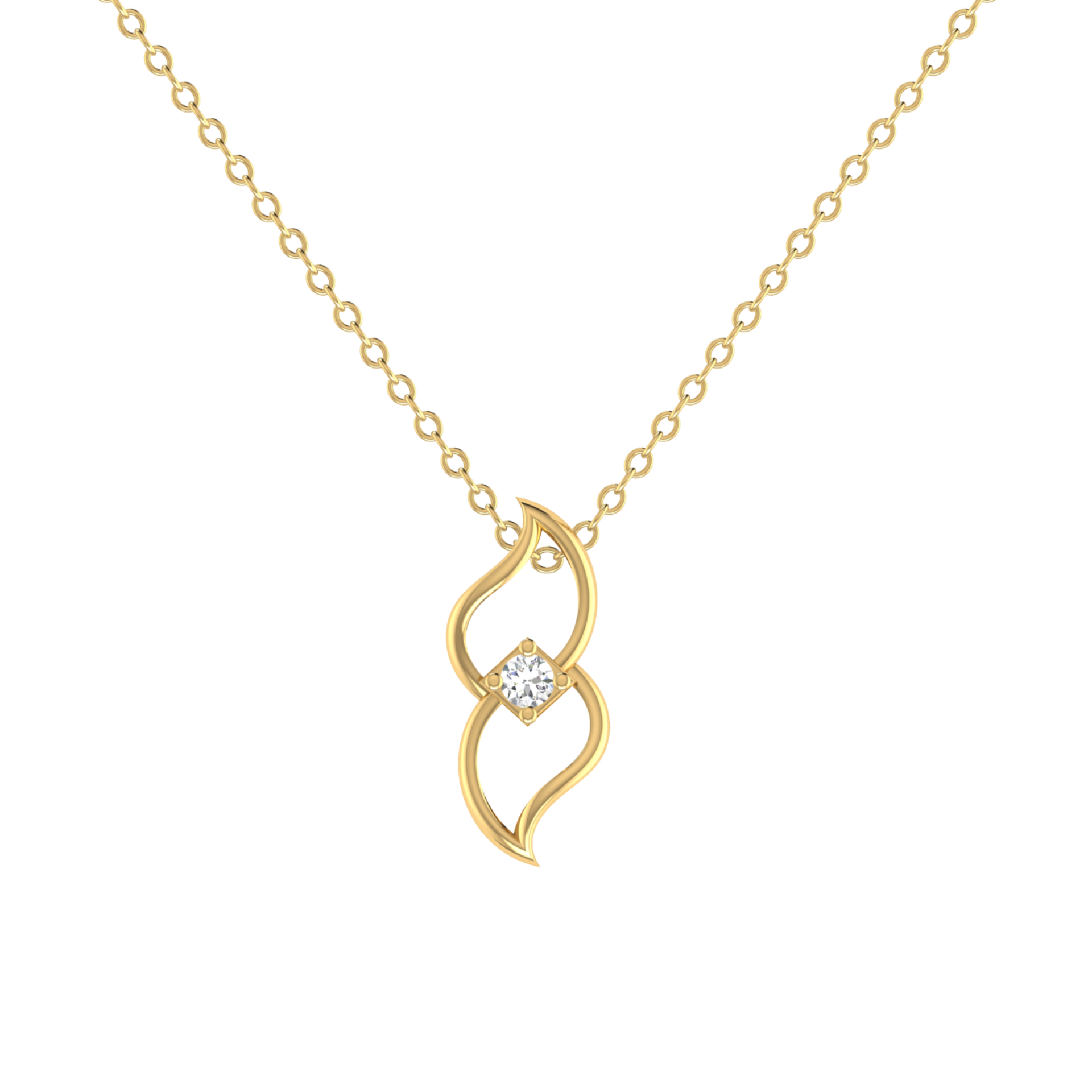Sonnet Twist Gold Plated Lab Grown Diamond Pendant