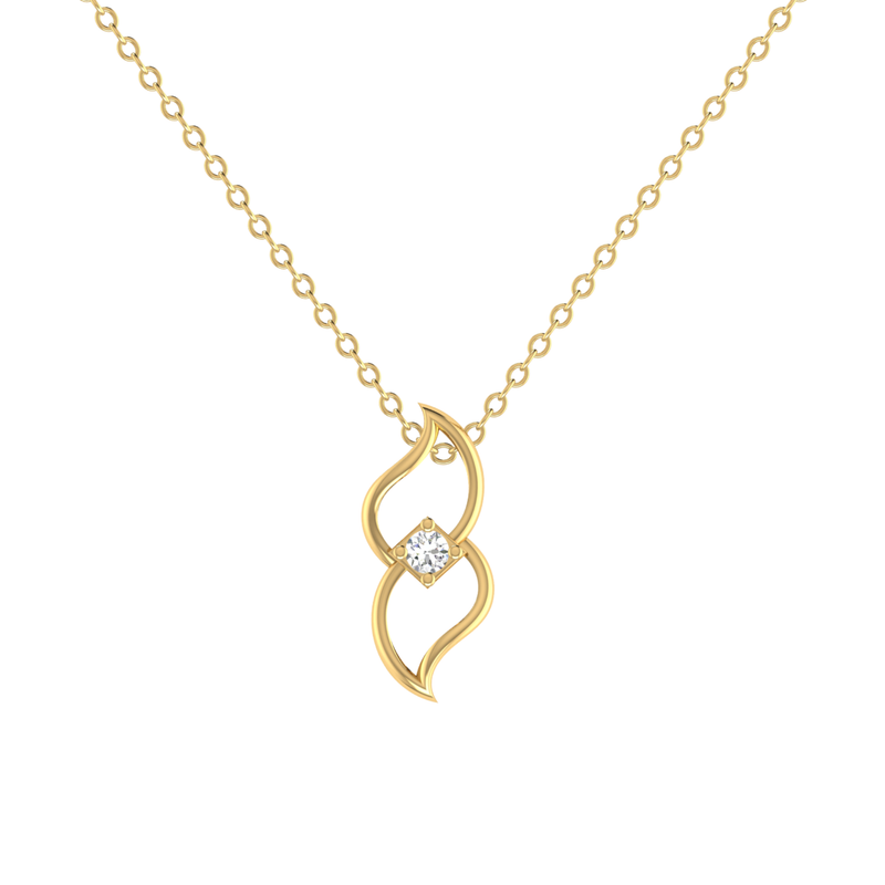Sonnet Twist Gold Plated Lab Grown Diamond Pendant