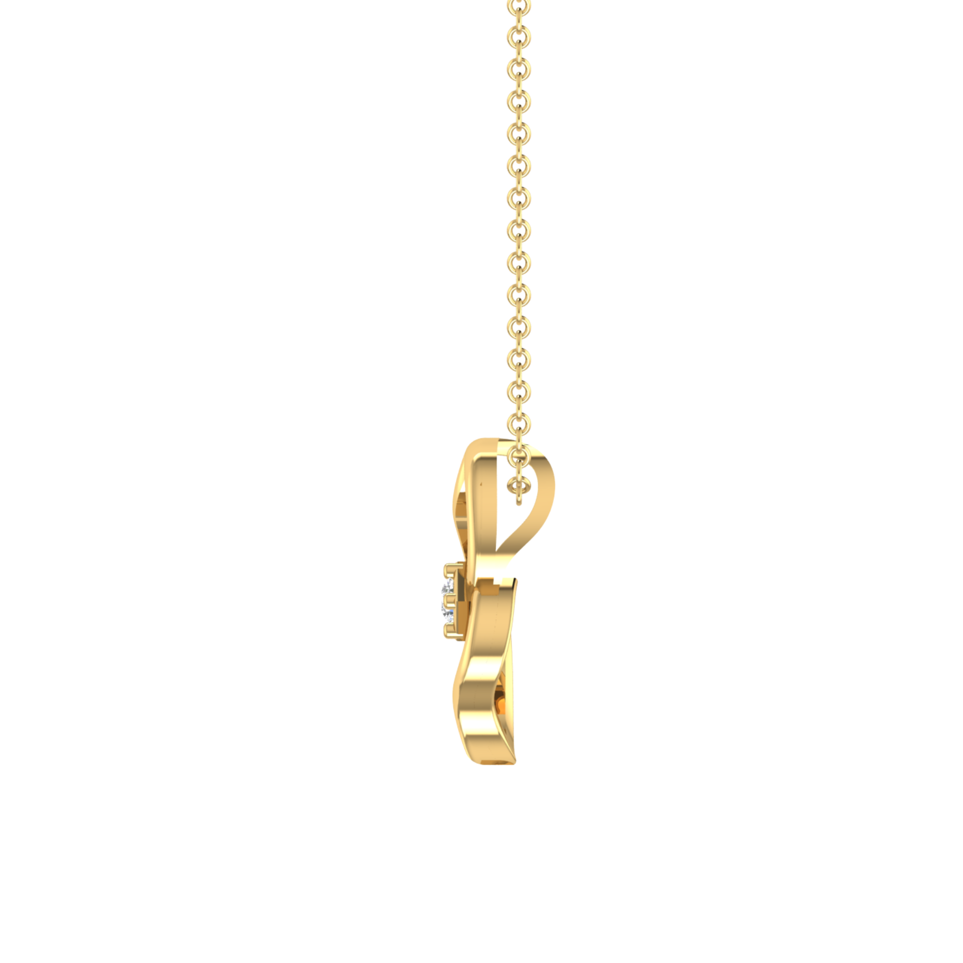 Sonnet Twist Gold Plated Lab Grown Diamond Pendant