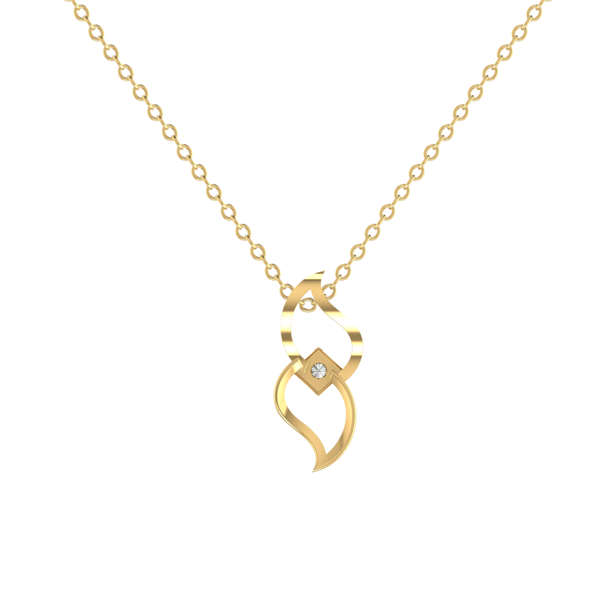 Sonnet Twist Gold Plated Lab Grown Diamond Pendant