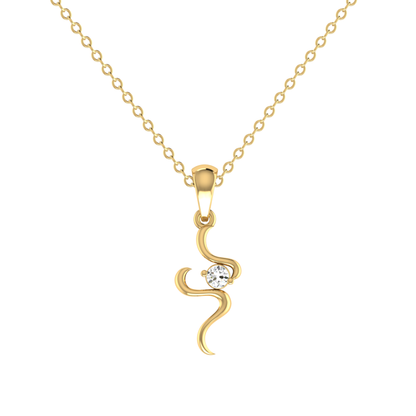Curlicue Spark Gold Plated Lab Grown Diamond Pendant
