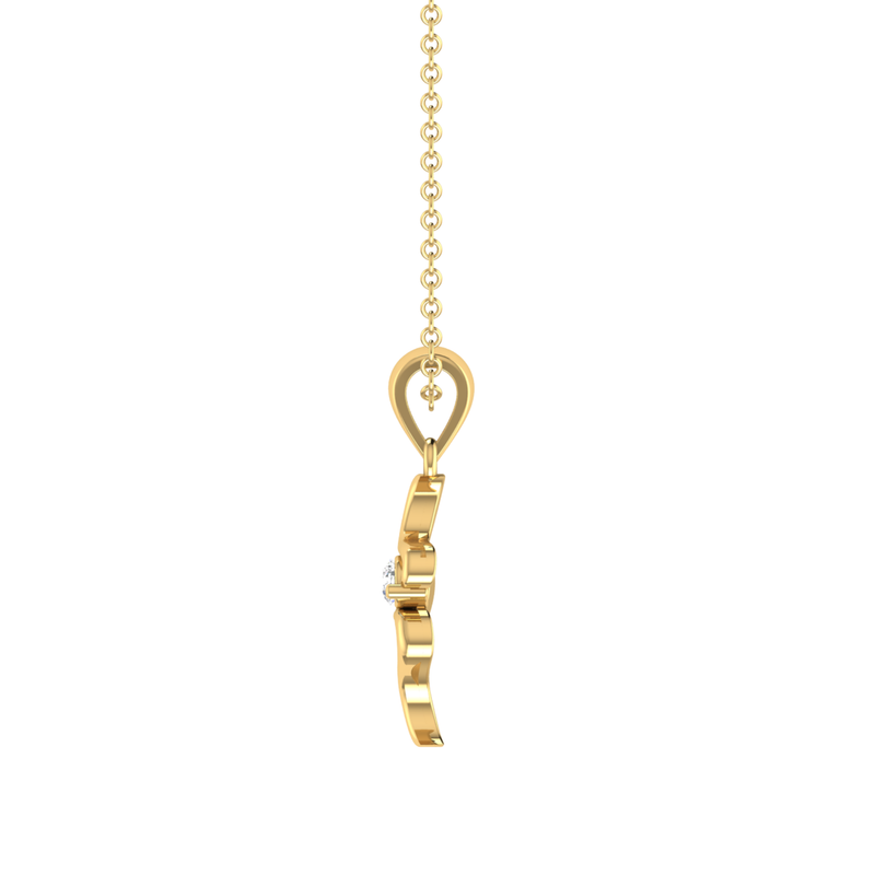 Curlicue Spark Gold Plated Lab Grown Diamond Pendant
