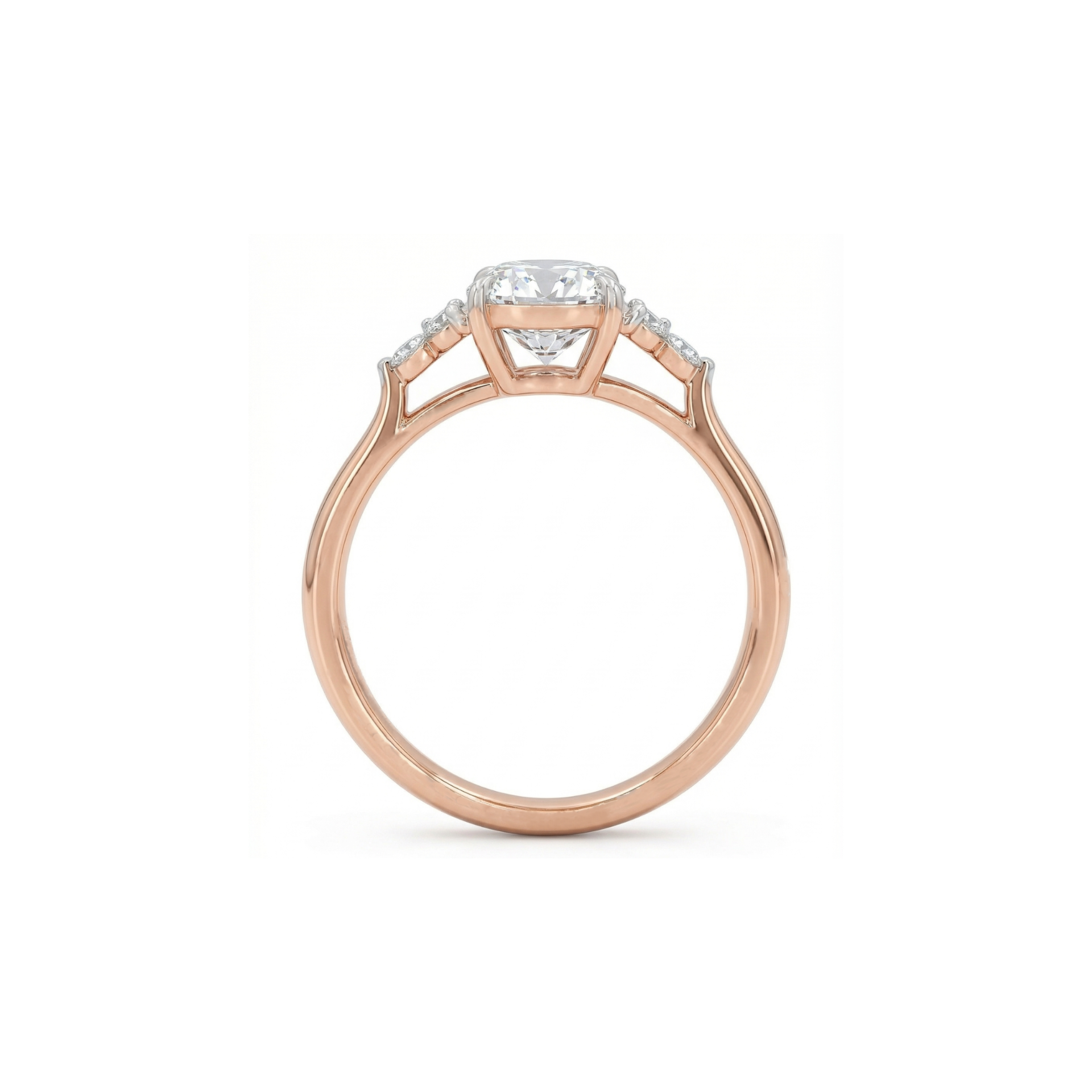 Rosewood Petal Solitaire Lab Grown Diamond Ring