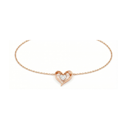 Liquid Heart Solitaire Lab Grown Diamond Necklace