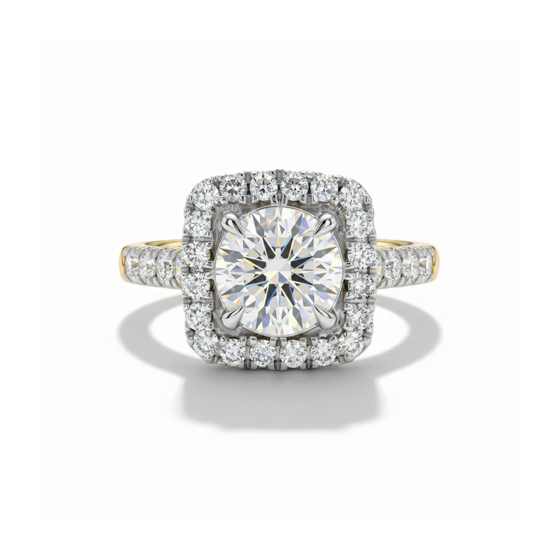 Estate Grand Solitaire Lab Grown Diamond Ring