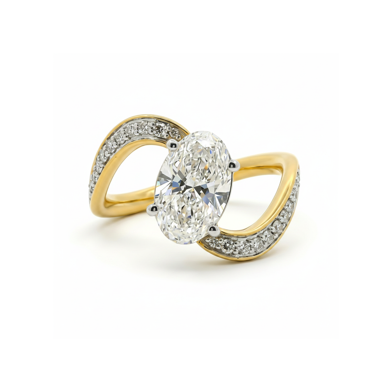 Liquid Orbit Solitaire Lab Grown Diamond Ring