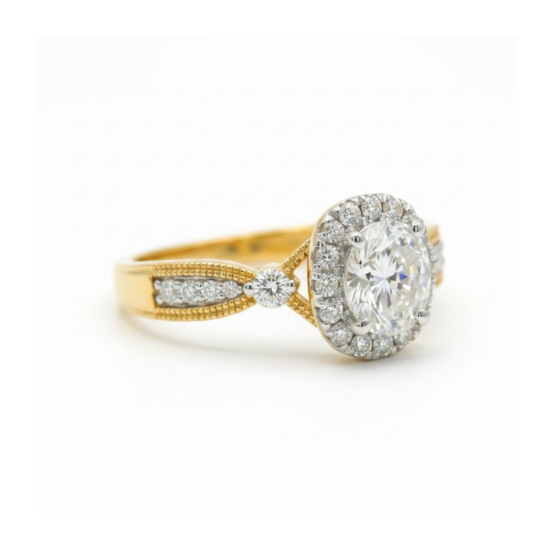 Antiquarian Solitaire Lab Grown Diamond Ring