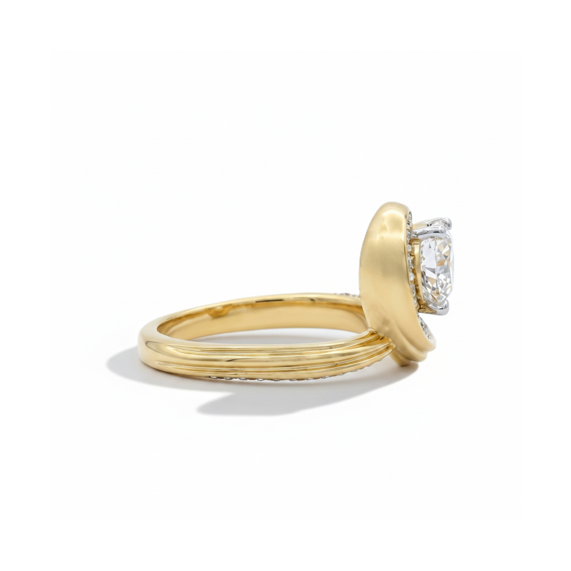 Cresting Heart Solitaire Lab Grown Diamond Ring