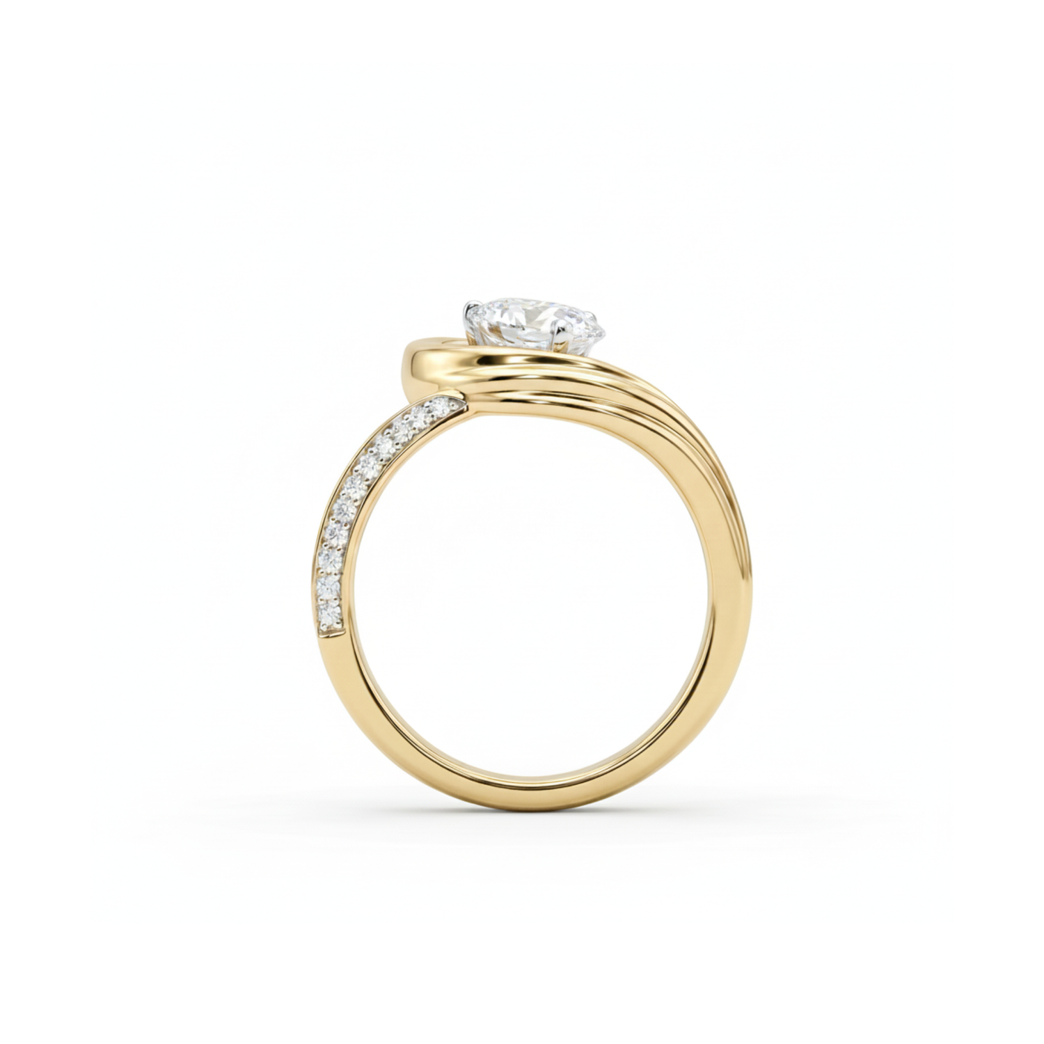 Cresting Heart Solitaire Lab Grown Diamond Ring