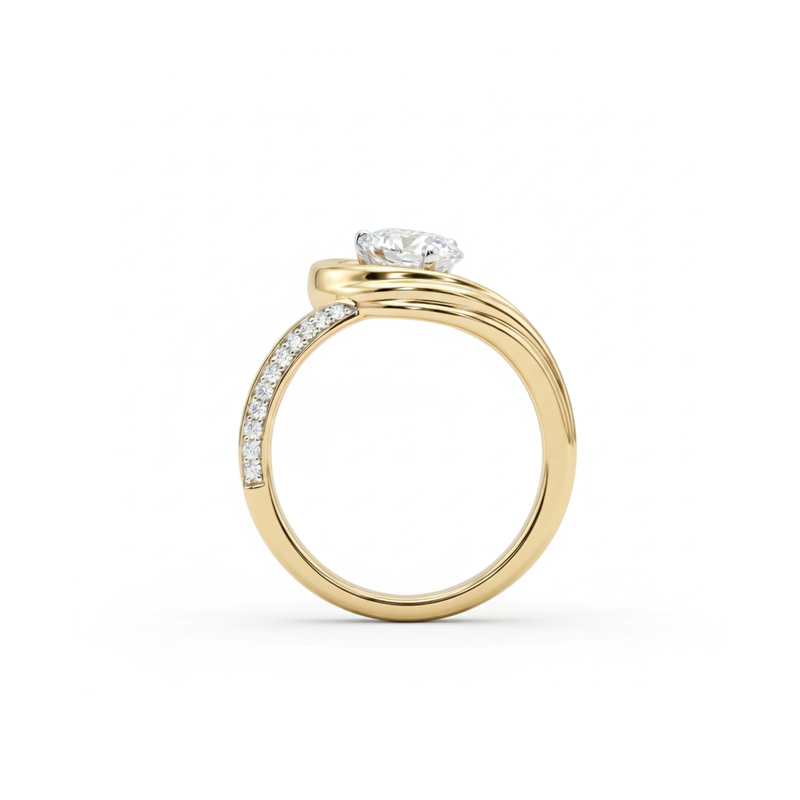 Cresting Heart Solitaire Lab Grown Diamond Ring