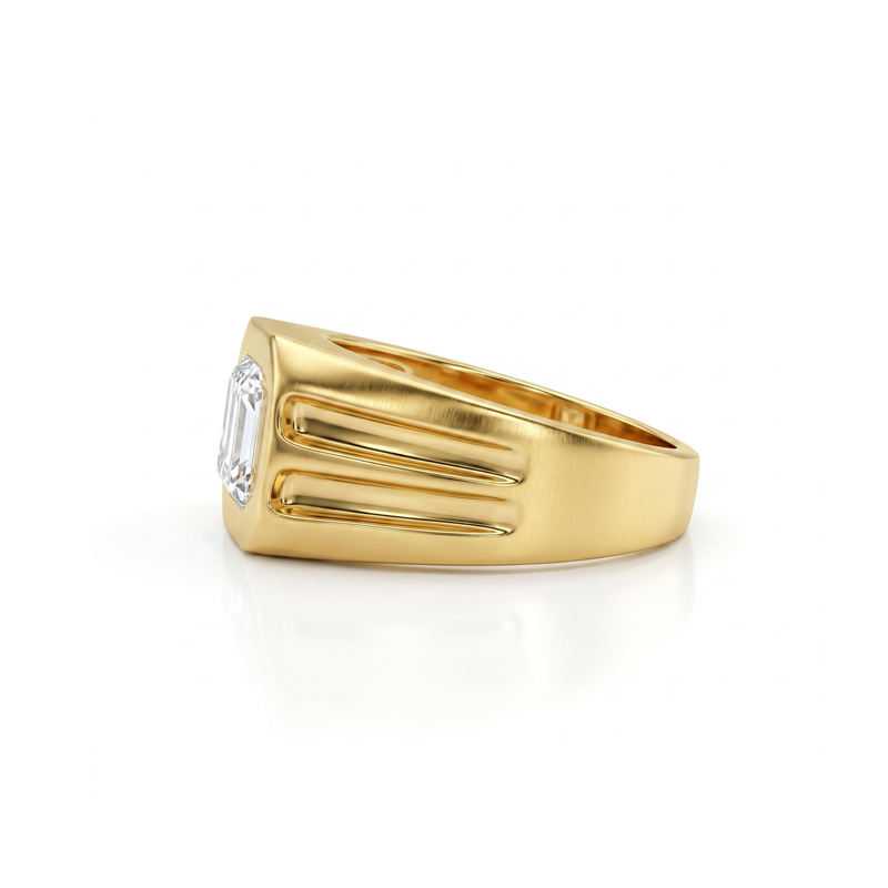 Bastion Signet Solitaire Lab Grown Diamond Ring