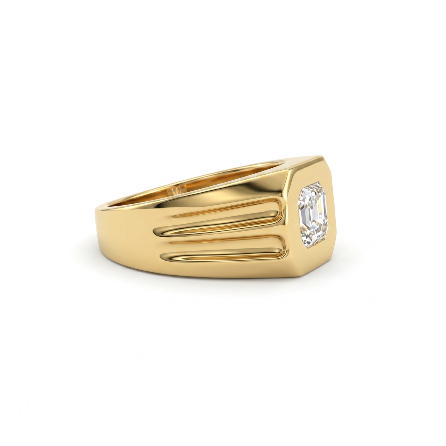 Bastion Signet Solitaire Lab Grown Diamond Ring