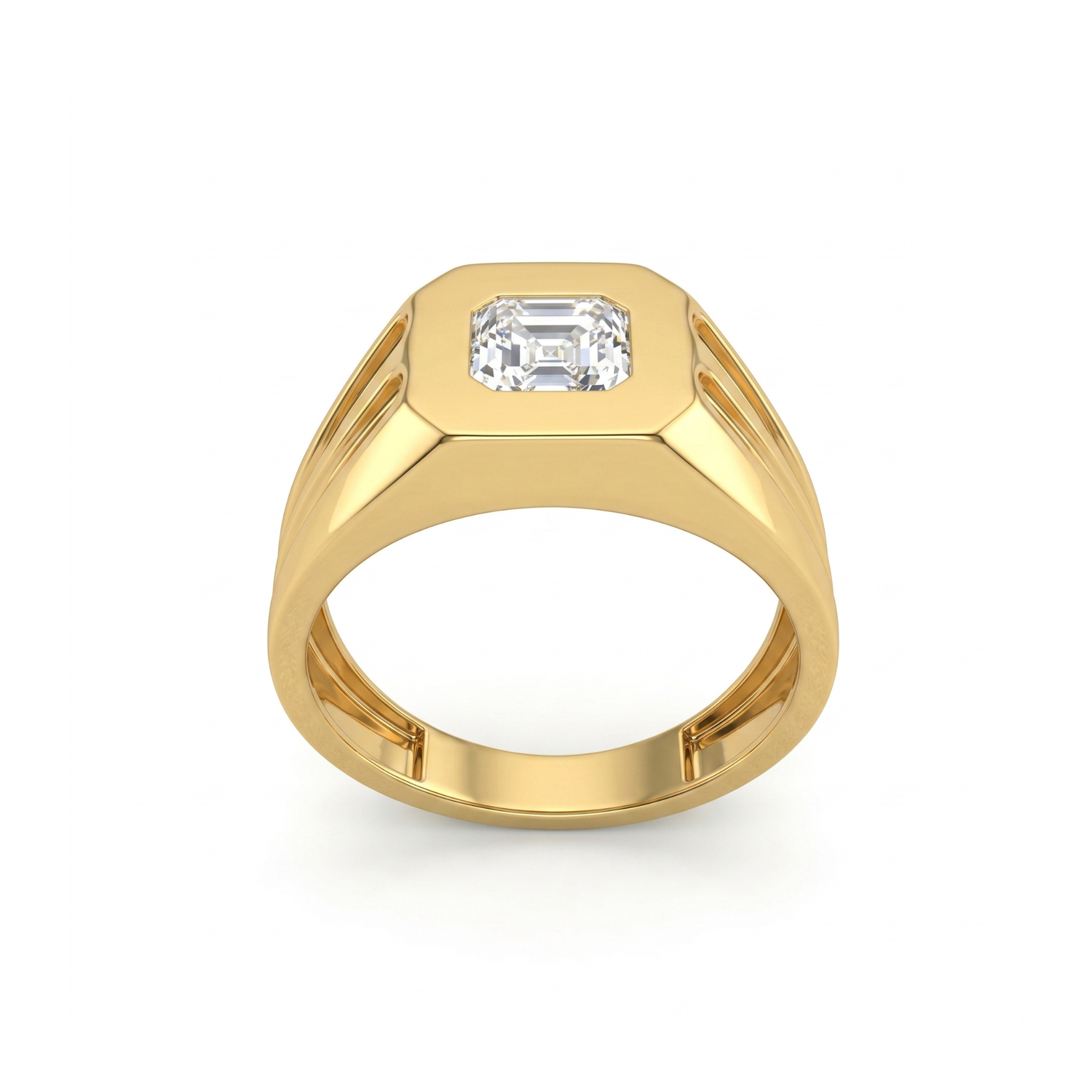 Bastion Signet Solitaire Lab Grown Diamond Ring