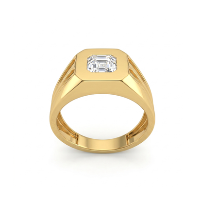 Bastion Signet Solitaire Lab Grown Diamond Ring