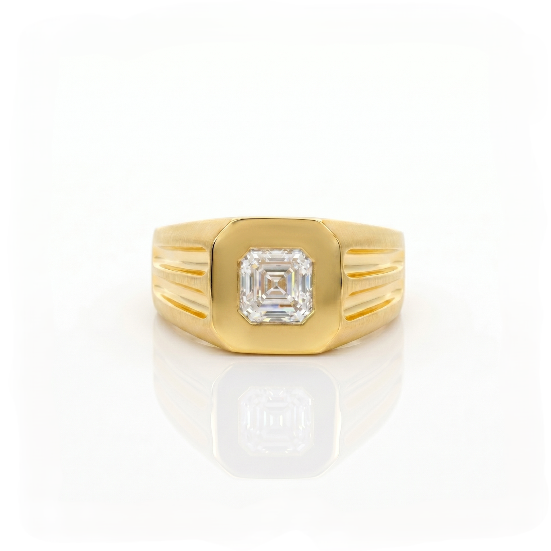 Bastion Signet Solitaire Lab Grown Diamond Ring