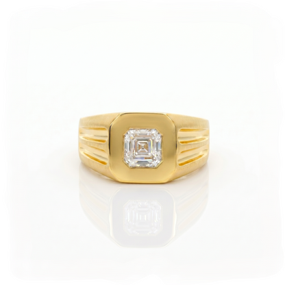 Bastion Signet Solitaire Lab Grown Diamond Ring