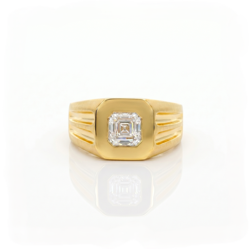 Bastion Signet Solitaire Lab Grown Diamond Ring