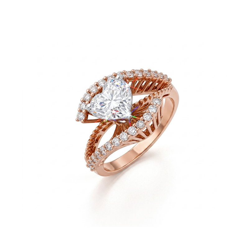 Blushing Grace Solitaire Lab Grown Diamond Ring