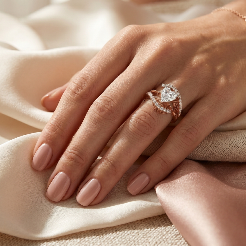 Blushing Grace Solitaire Lab Grown Diamond Ring