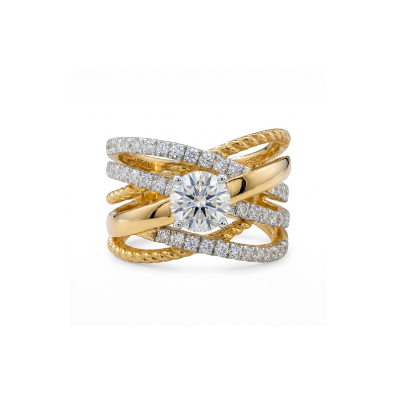 Bold Weave Lab Grown Diamond Ring