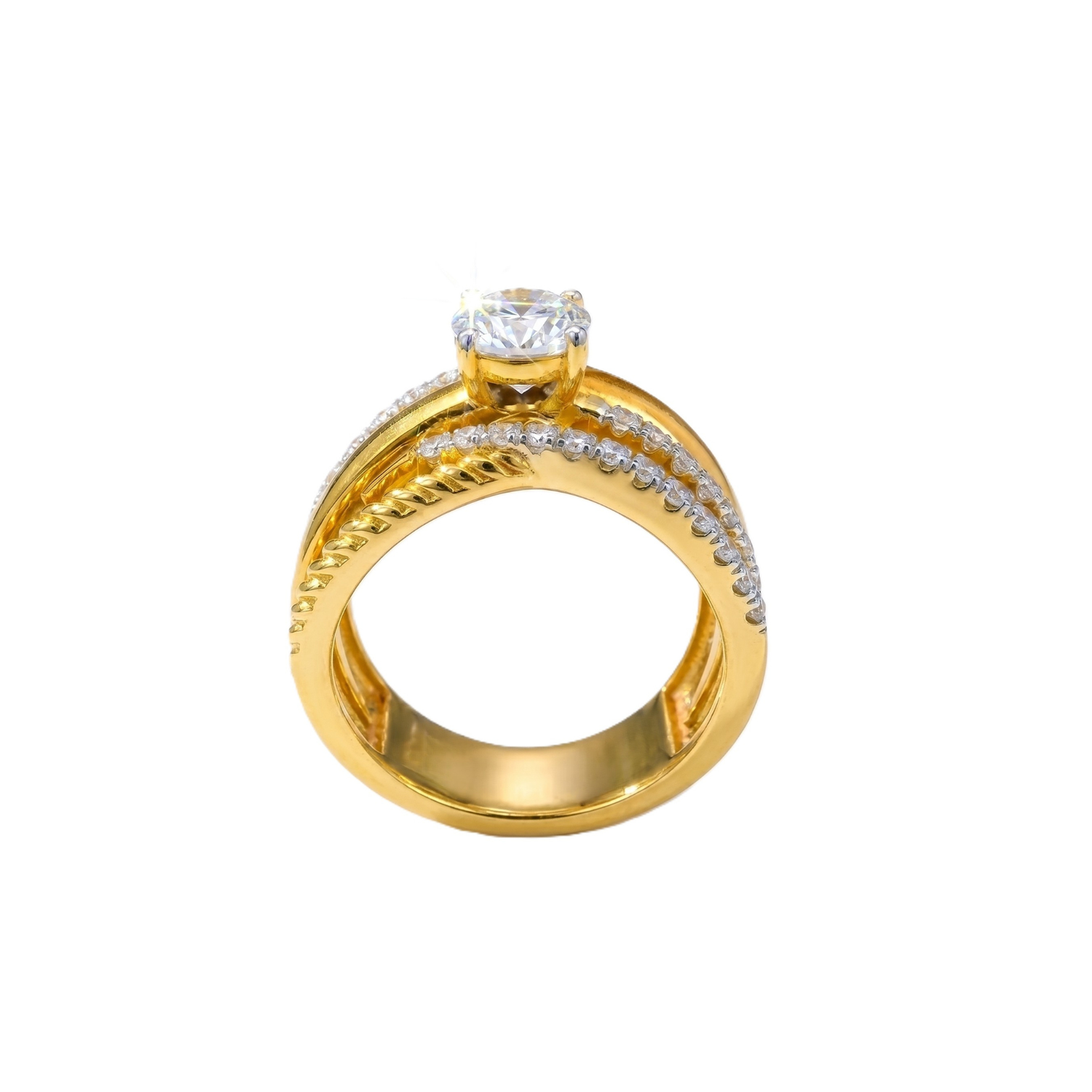 Bold Weave Lab Grown Diamond Ring