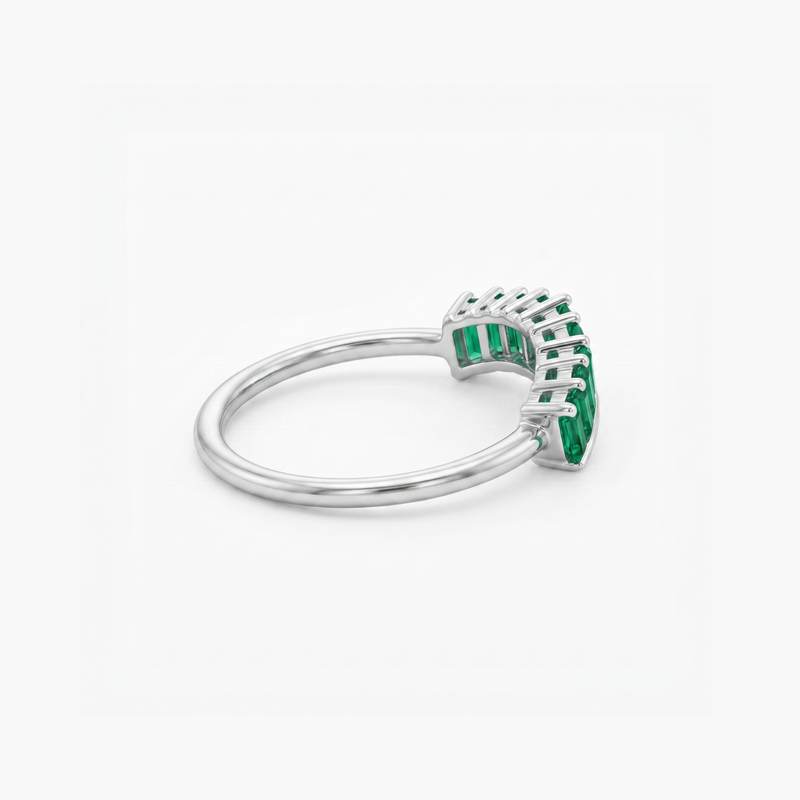 Deco Nesting Platinum Plated Lab Grown Diamond Ring