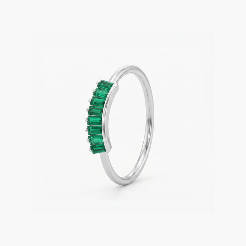 Deco Nesting Platinum Plated Lab Grown Diamond Ring