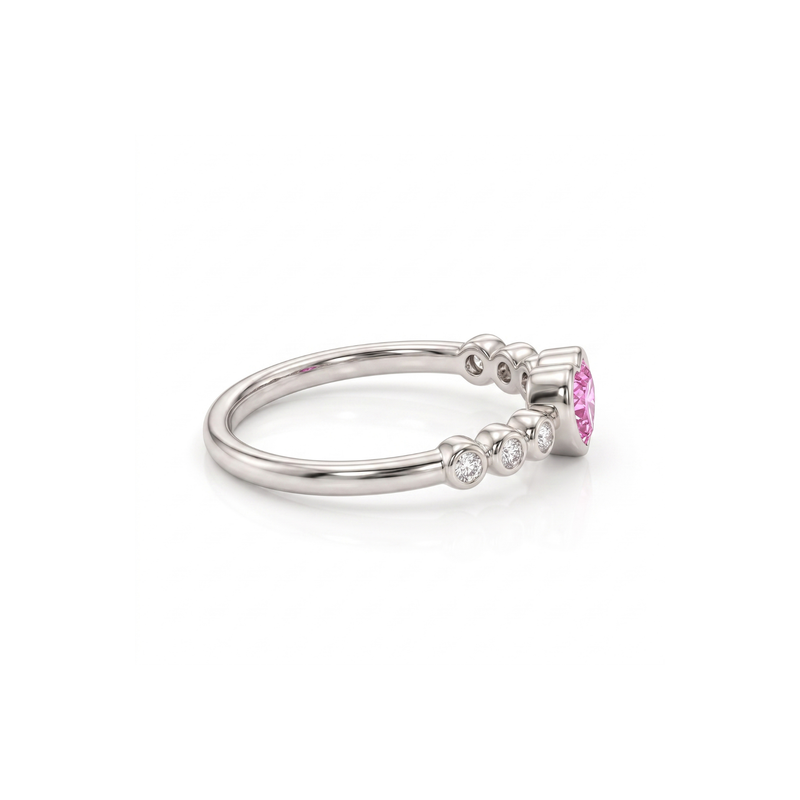 Soulmate Halo Platinum Plated Lab Grown Diamond Ring