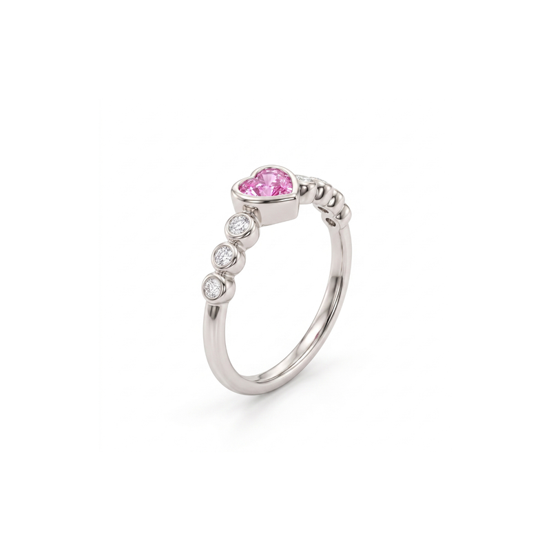 Soulmate Halo Platinum Plated Lab Grown Diamond Ring