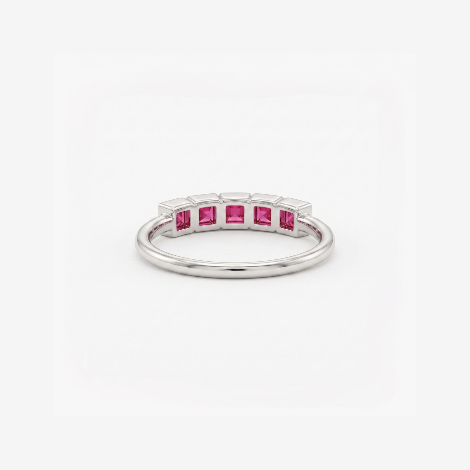 Linear Pedestal Platinum Plated Lab Grown Diamond Ring