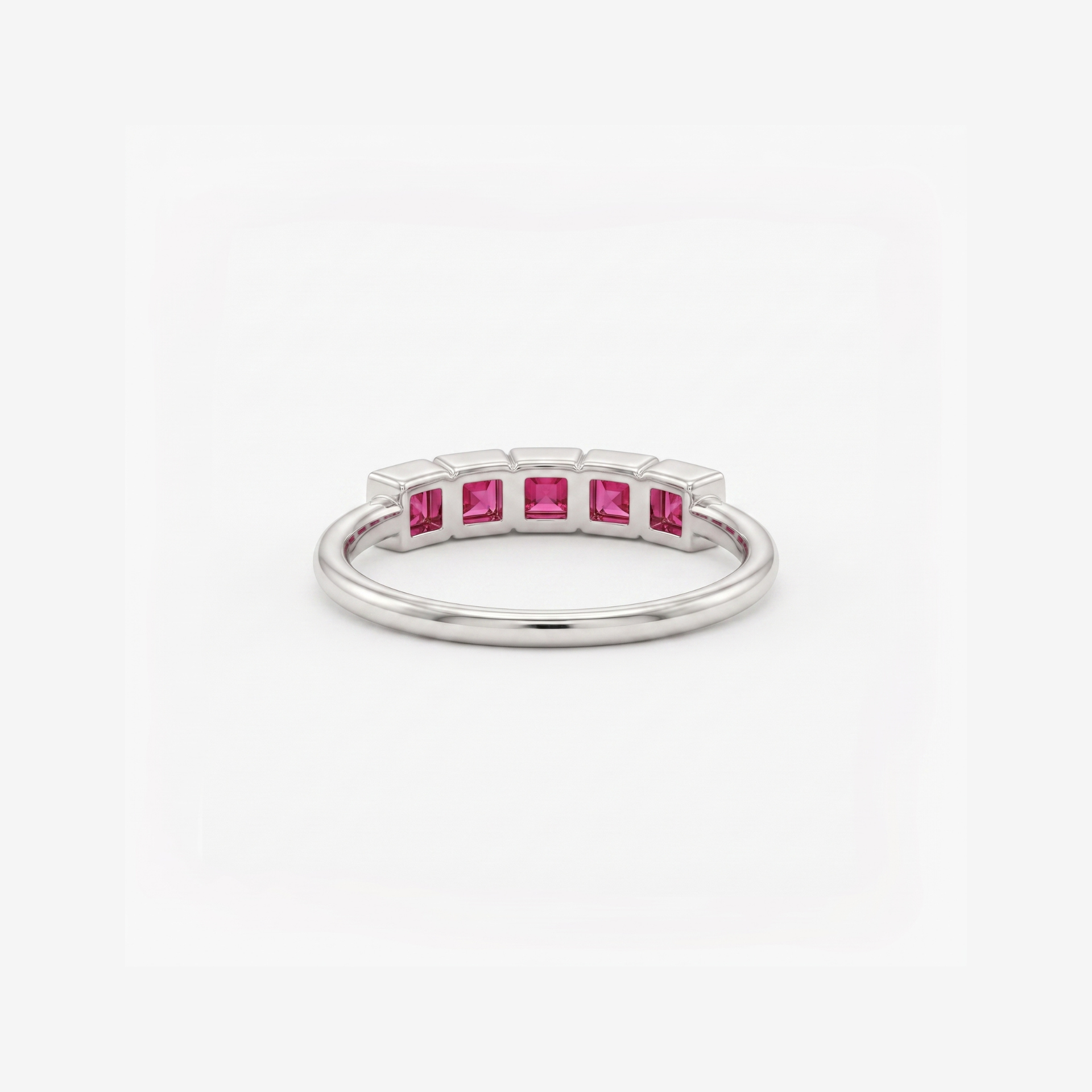 Linear Pedestal Platinum Plated Lab Grown Diamond Ring