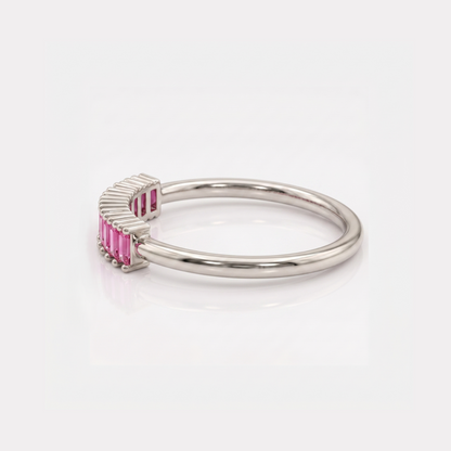 Gable Rail Platinum Plated Lab Grown Diamond Ring