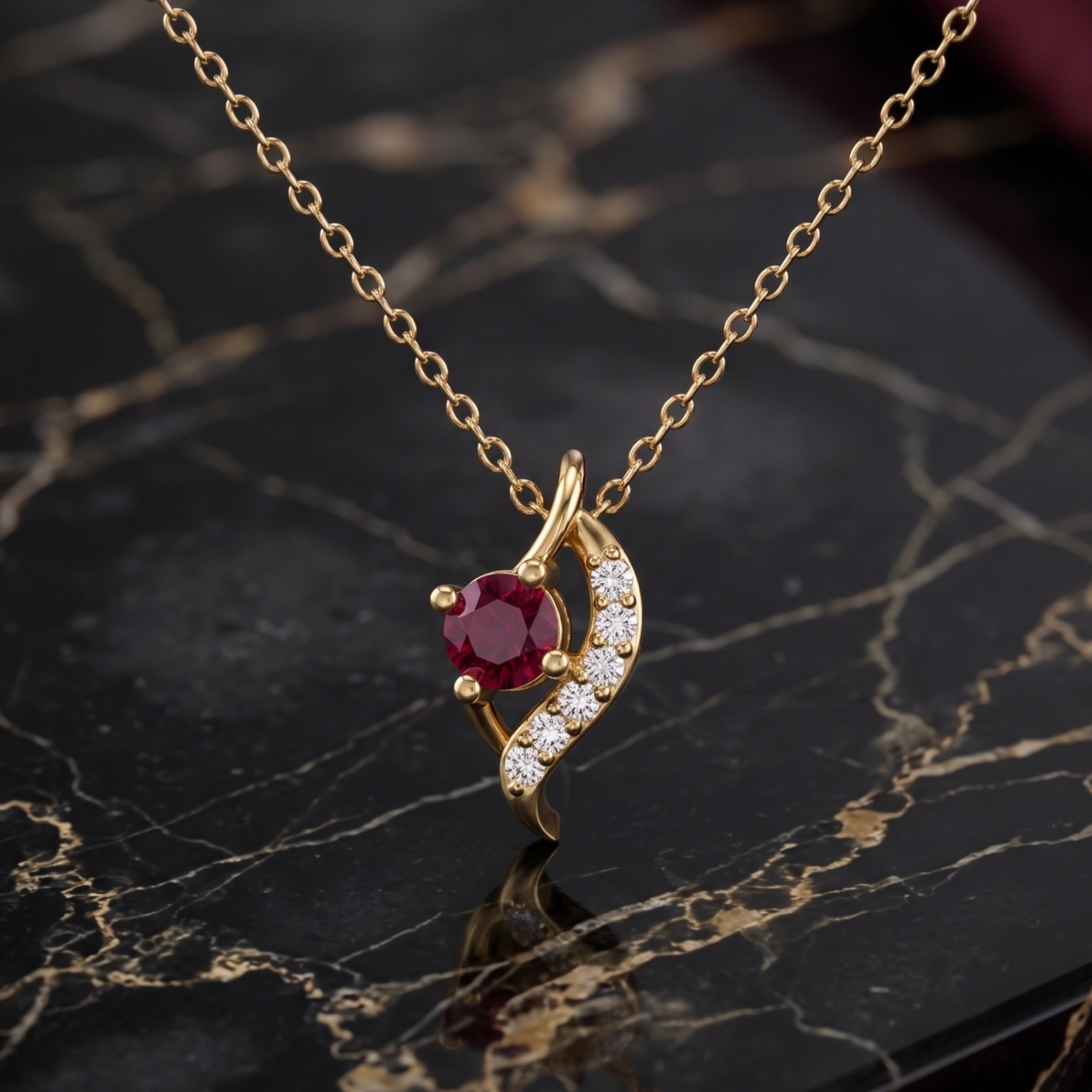 Serpentine Glow Gold Plated Lab Grown Diamond Pendant