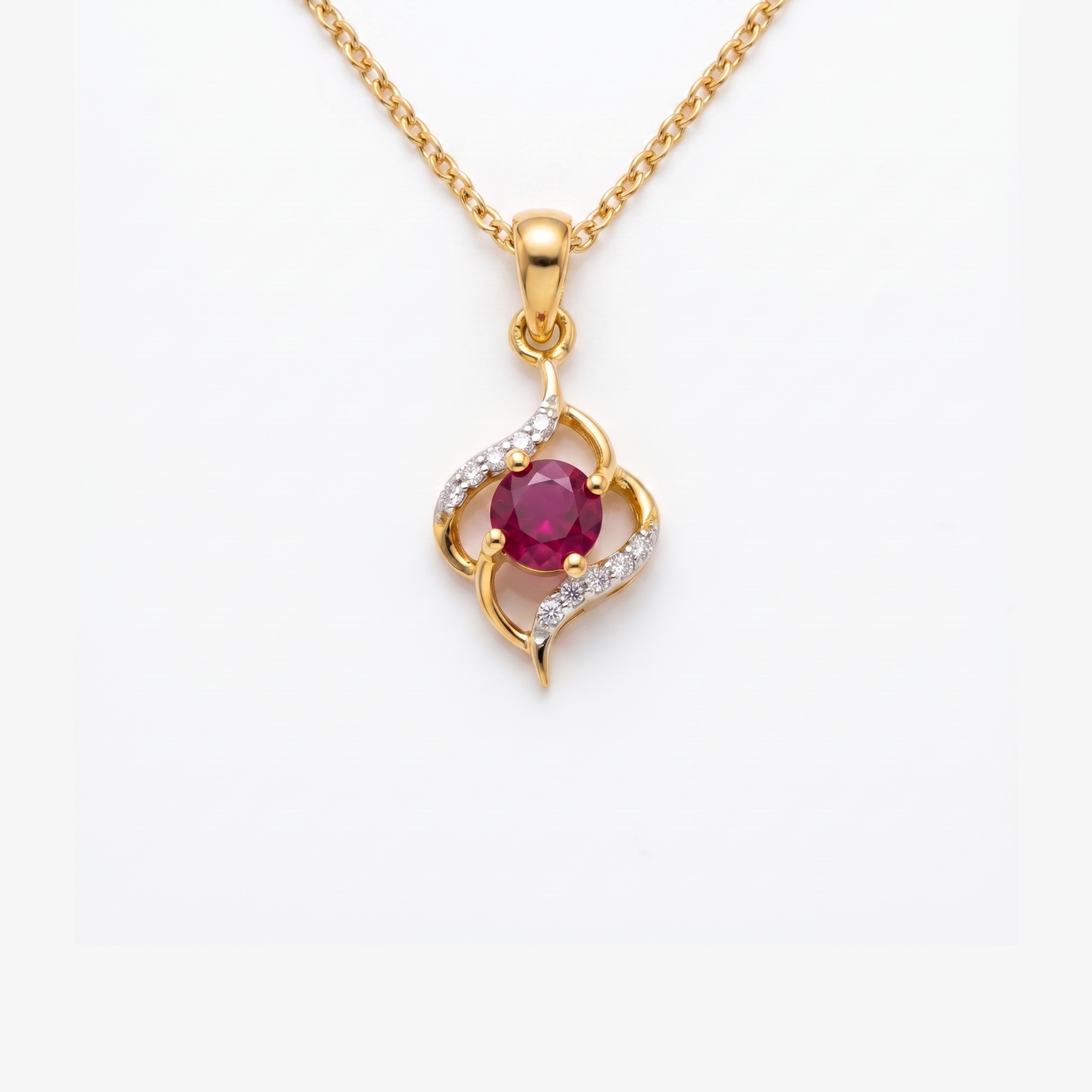 Sonata Bloom Gold Plated Lab Grown Diamond Pendant