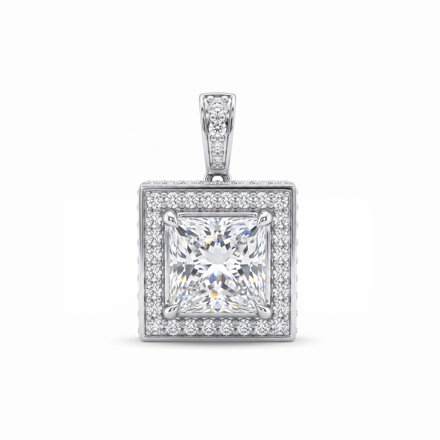 Luminary Square Solitaire Lab Grown Diamond Pendant