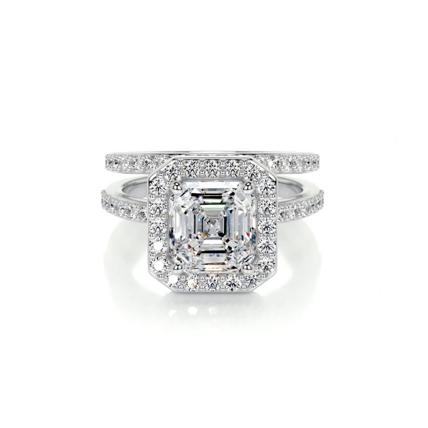 Radiant Garden Halo Solitaire Lab Grown Diamond Ring