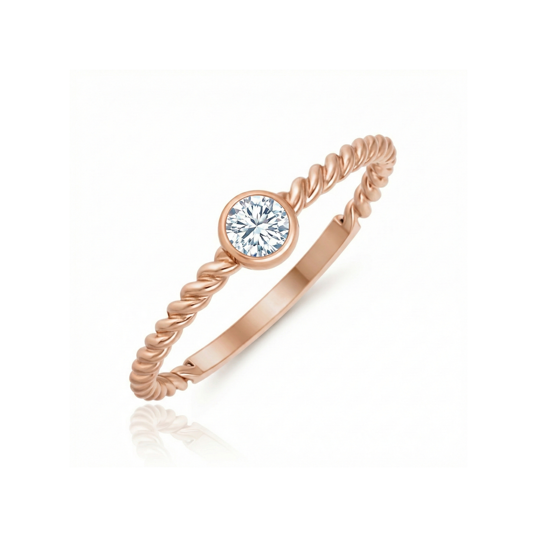 Woven Bezel Lab Grown Diamond Ring