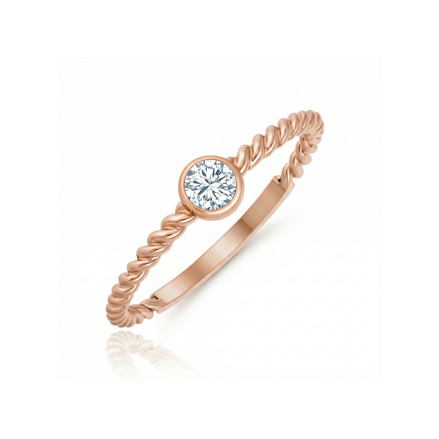 Woven Bezel Lab Grown Diamond Ring