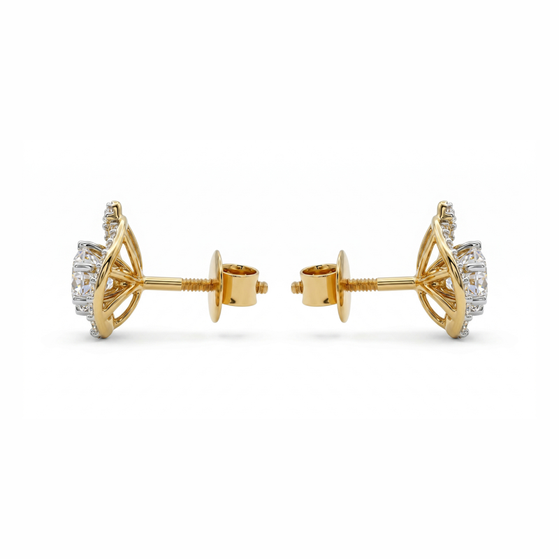Aurora Triad Solitaire Lab Grown Diamond Earrings