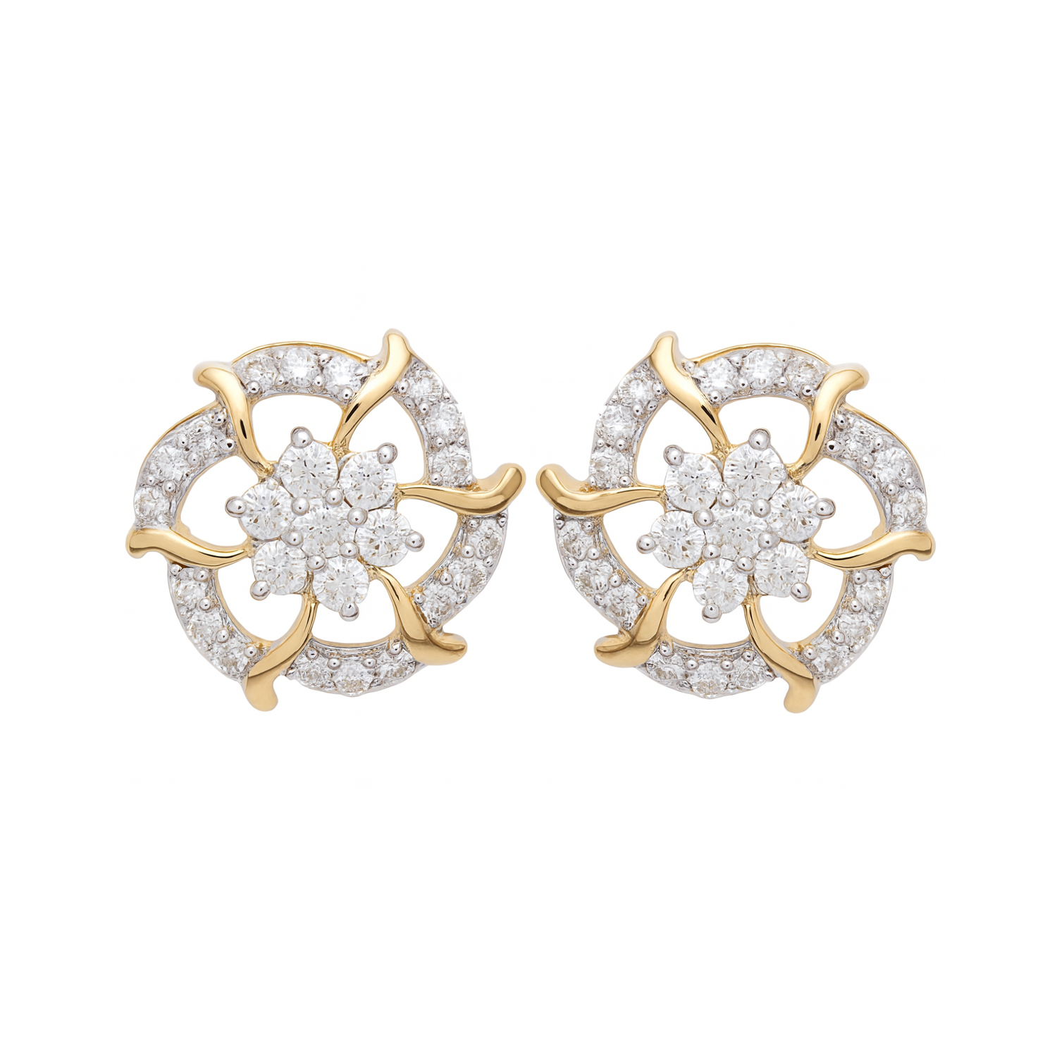 Petal Swirl Lab Grown Diamond Earrings