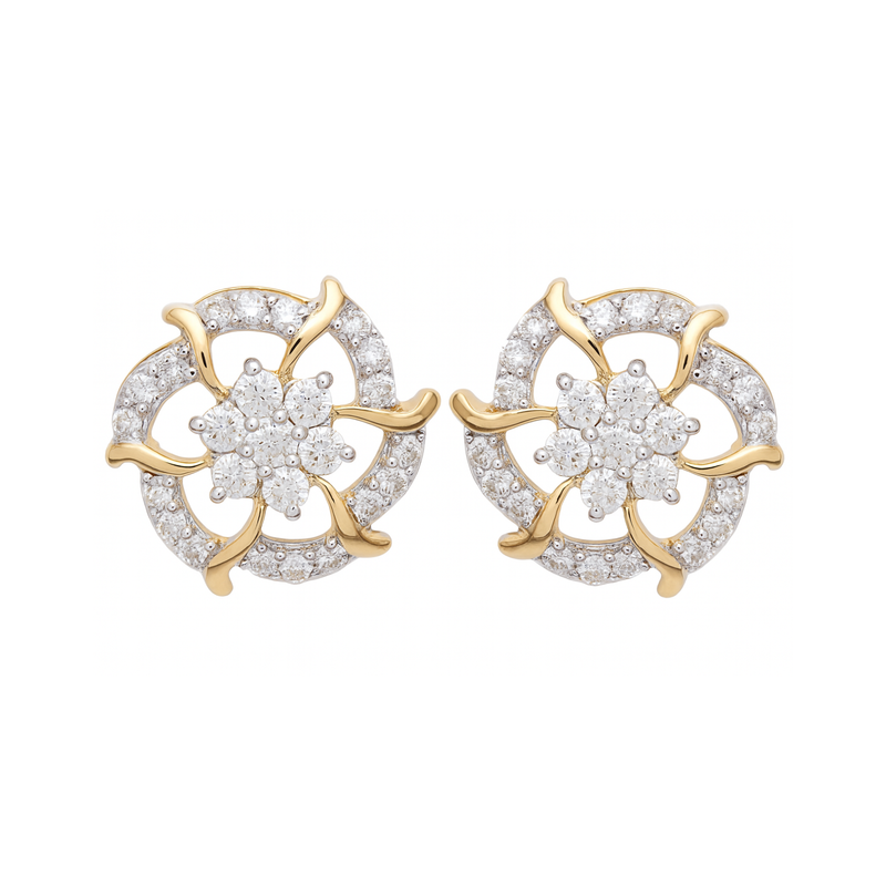 Petal Swirl Lab Grown Diamond Earrings
