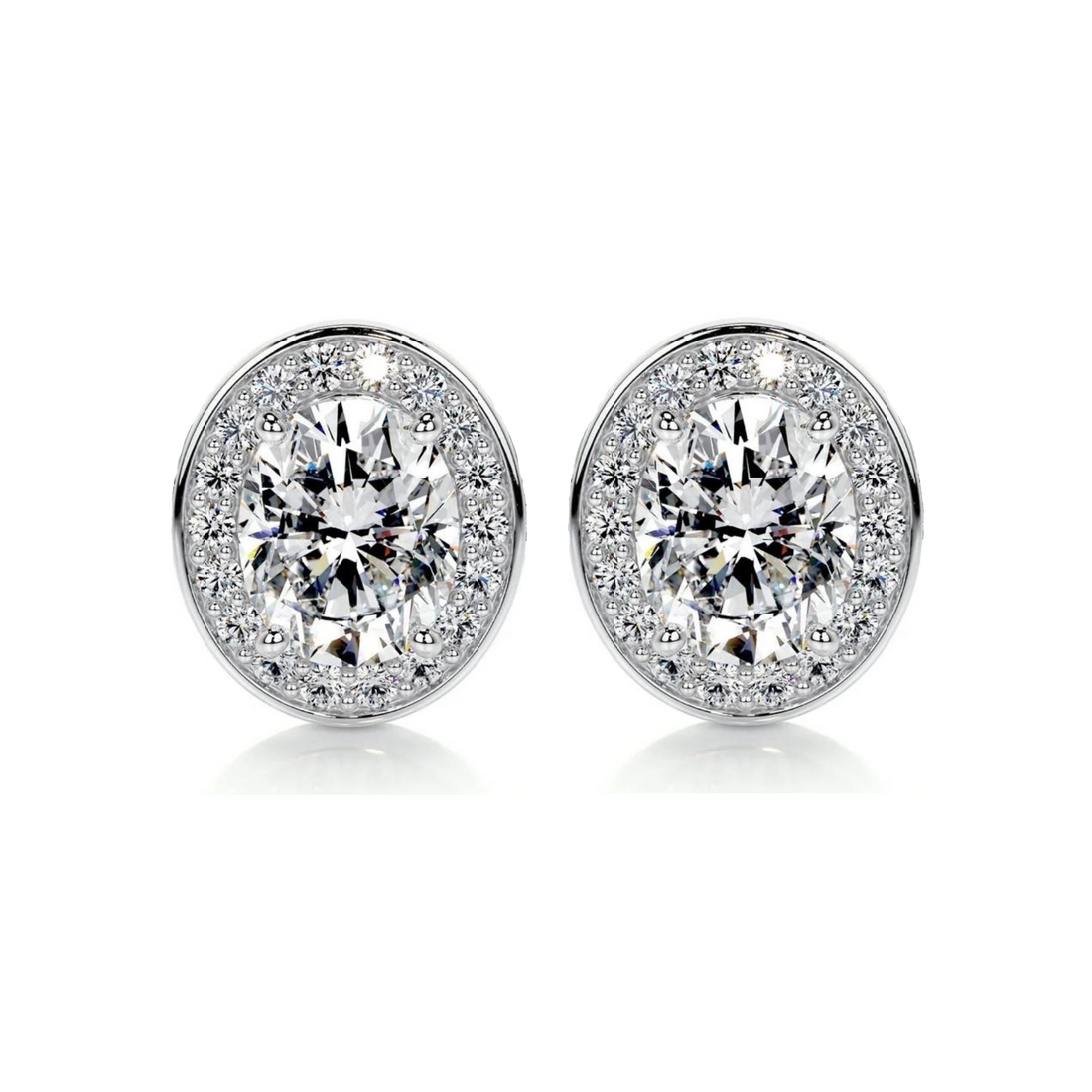 Eternal Oval Halo Solitaire Lab Grown Diamond Earrings
