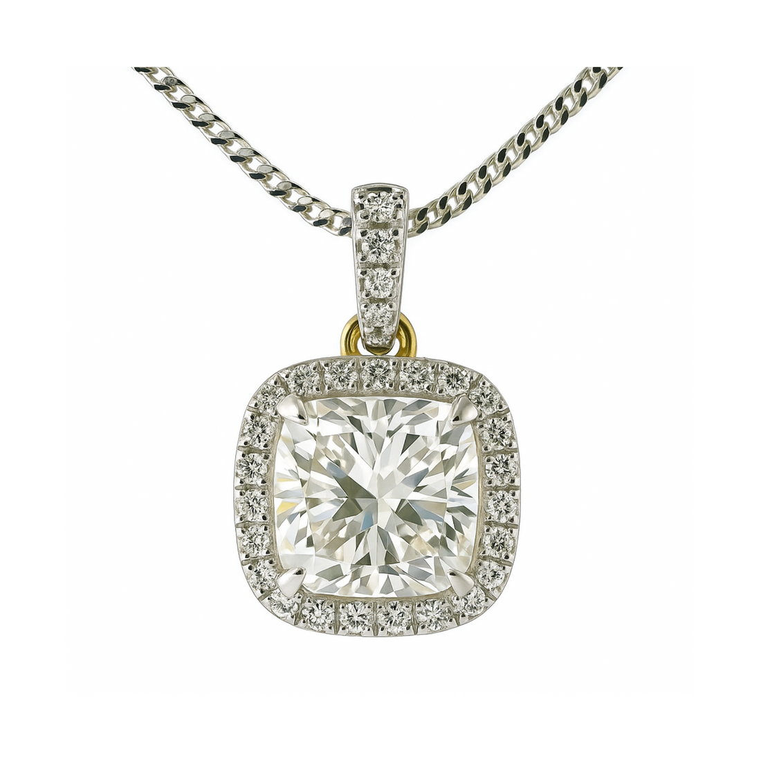 Serene Cushion Solitaire Lab Grown Diamond Pendant