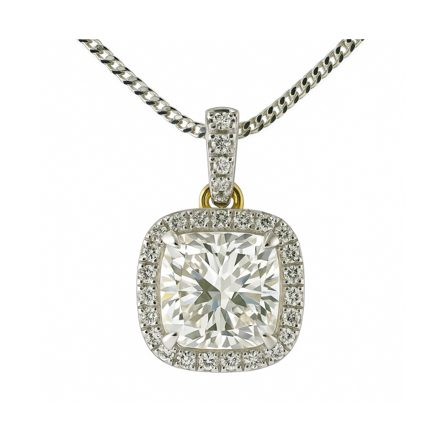 Serene Cushion Solitaire Lab Grown Diamond Pendant