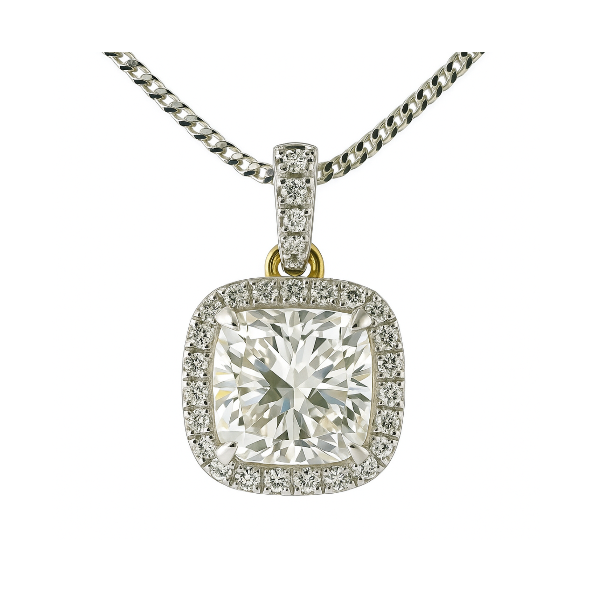 Serene Cushion Solitaire Lab Grown Diamond Pendant