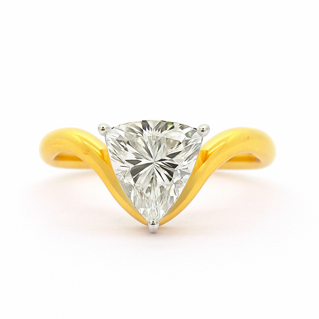 Triangular Sparkle Solitaire Lab Grown Diamond Ring