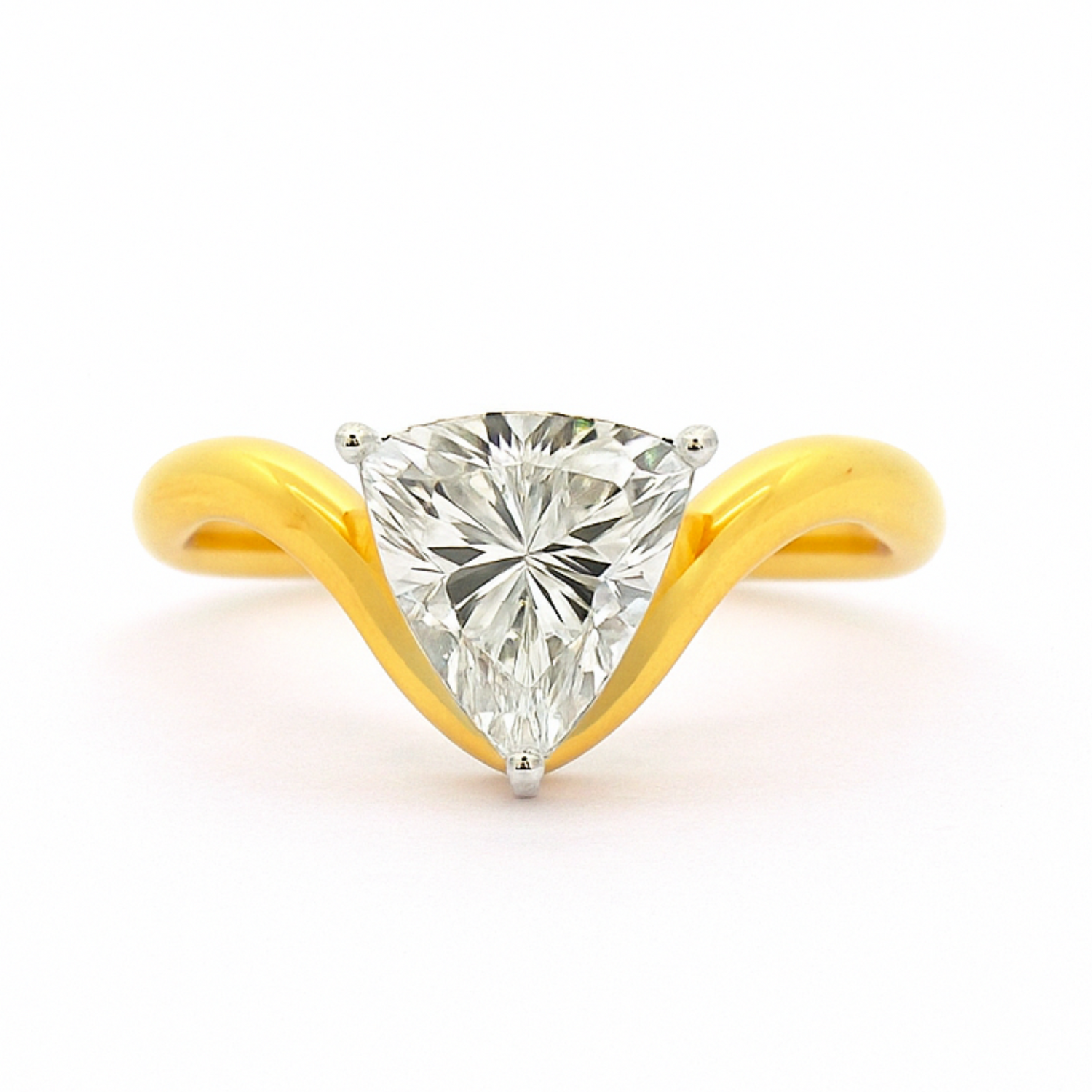 Triangular Sparkle Solitaire Lab Grown Diamond Ring