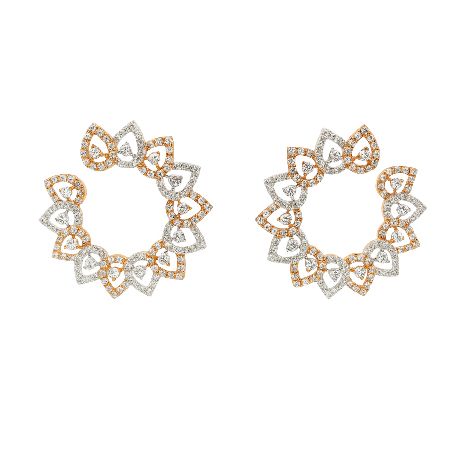 Lotus Halo Lab Grown Diamond Earrings