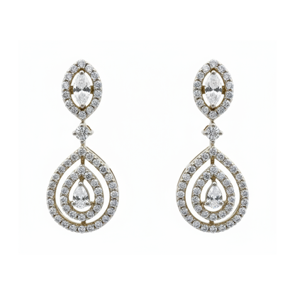 Elegant Ripple Lab Grown Diamond Earrings