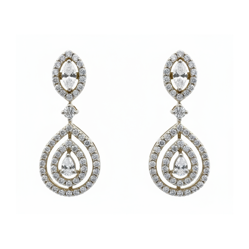 Elegant Ripple Lab Grown Diamond Earrings